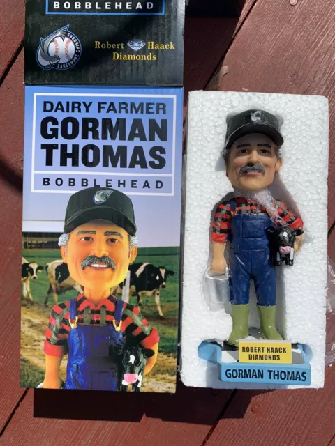 Lakeshore Chinooks Milwaukee Brewers Gorman Thomas Cow Dairy Farmer Bobblehead