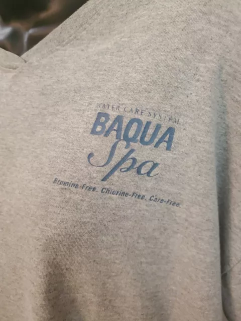 Womens Pool Products Baqua Spa Bromine Free Gray V Neck T-Shirt XL 2