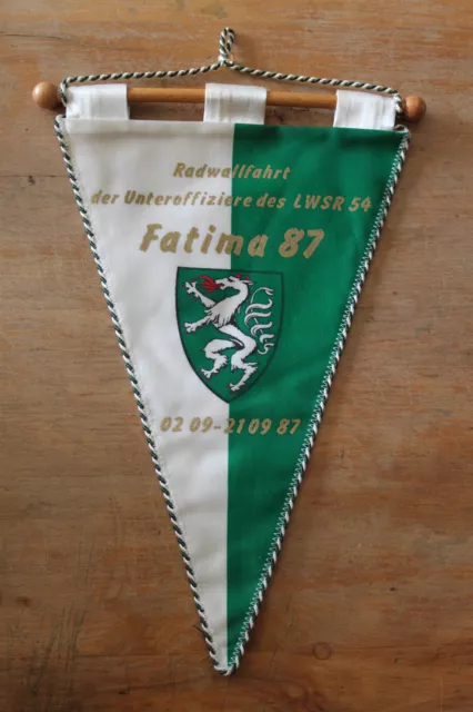 S6167: Banner Wimpel ÖBH Radwallfahrt LWSR54 Fatima 1978 31,5x22 cm Altes Stück