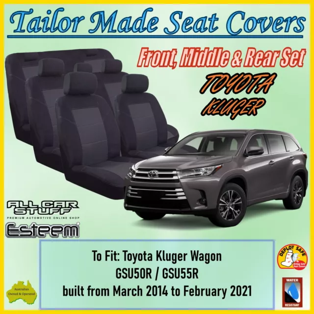 Tailor Made Seat Covers for Toyota Kluger Wagon (3 Rows) from 03/2014 to 02/2021