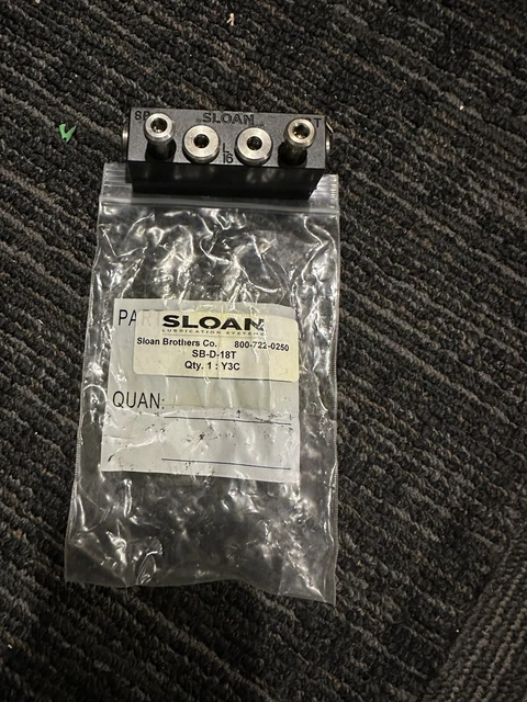 SLOAN BROTHERS CO Part #SB-D-18T New Old Stock Free Shipping