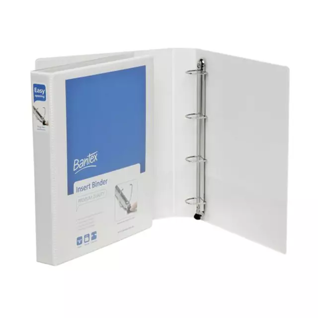 Bantex A4 2D-Ring Push Lever insert Binder Strong Eco Friendly 25mm White