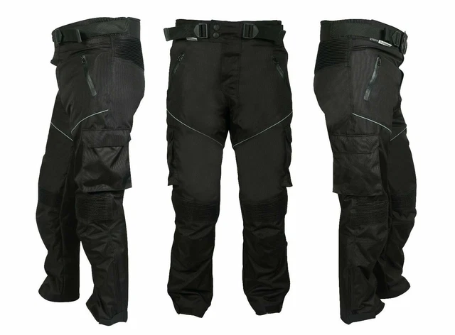 Motorrad Motorrad Wasserdicht Cordura Textilhose Hose Panzerung schwarz