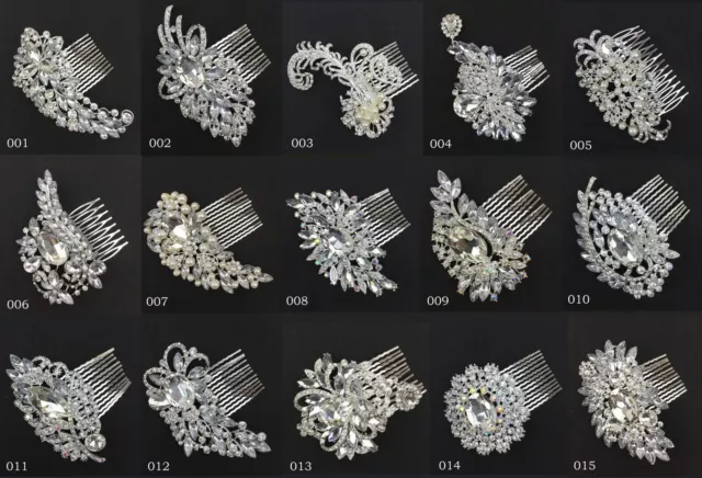 BRIDAL DIAMOND HAIR COMB Wedding Prom Night Party Fancy Dress Clip Girls Ladies