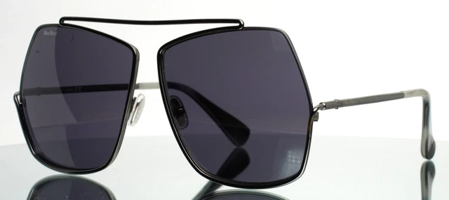 Max Mara Elsa MM0006 32N Sunglasses Dark Ruthenium Grey Geometric Oversized MAX MARA Elsa MM0006 32N Gunmetal Womens Geometric  main image 4
