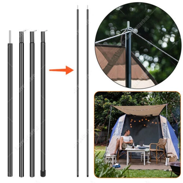 TELESCOPIC TENT CANOPY Tarp Pole Awning Bracing Rod Tent Equipment Tent ...
