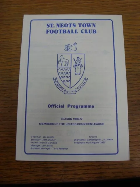 25/09/1976 St Neots Town v Stewart And Lloyds (Corby)  . All UK orders FREE post