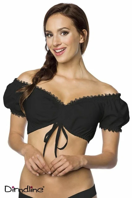 Dirndl Camicetta senza Spalline Nero Costumi Regionali Donna, Qualità -dirndline