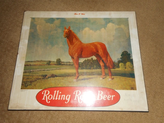Rolling Rock Beer Man O' War Hanging Plaque Circa 1950's