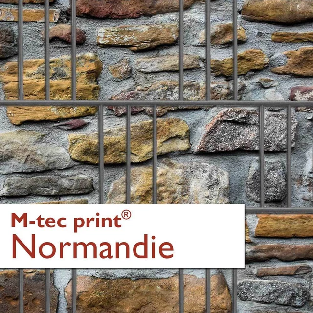 Burgmauer Sichtschutz-Motiv Normandie | Bedruckte Zaun Streifen Alte Steinmauer 2