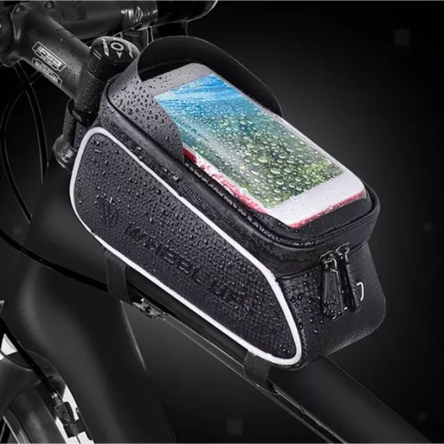 Sac de cadre de vélo Durable sacoche avant support de téléphone portable de