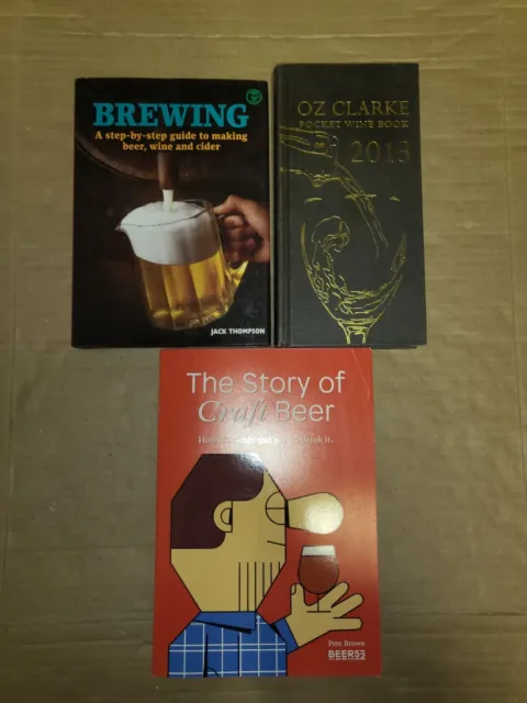 Alkohol & Bier 3 Buch Konvolut: Die Geschichte des Handwerks Bier Oz Clarke Tasche Wein Buch
