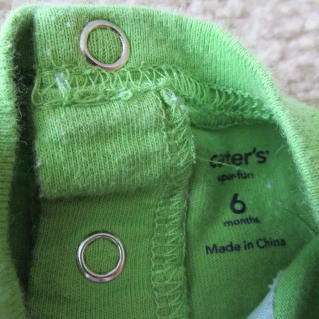 Carters Baby Infant Boy Shirt Pants Bear Outfit Sz 6M Green Brown Stripe 2pc Set 3
