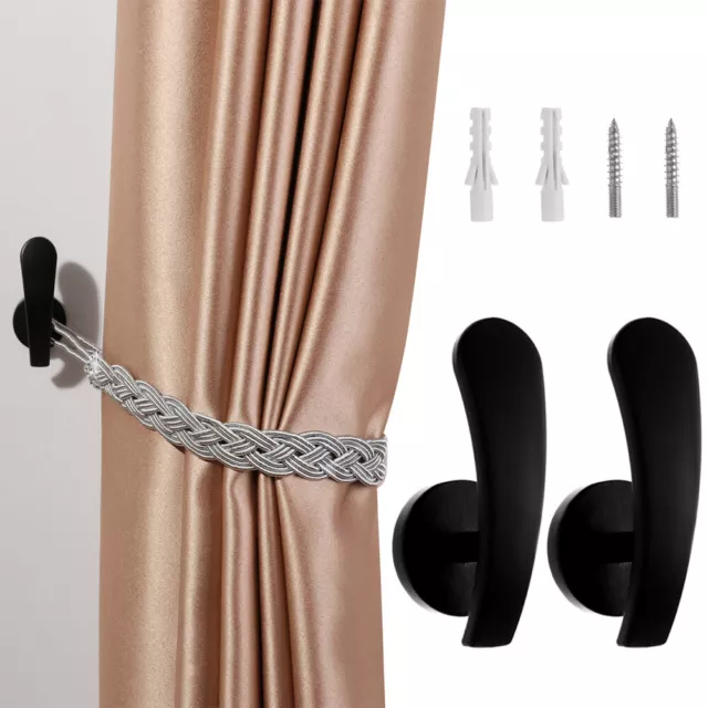 Modern Hold Curtain Holder Wall Hanger Mounted Metal Hooks Curtain Holdback