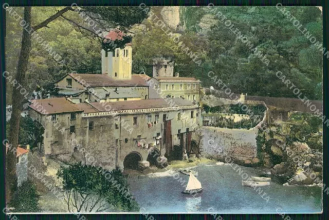 Genova San Fruttuoso Abbazia Barche cartolina RT3024