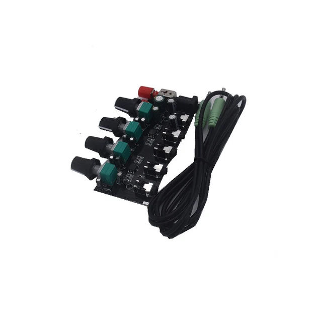 4 Ways Stereo Mixer Board Audio Source Reverberator Driver Mixing Four inputs