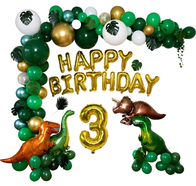 XXL Dino Luftballons Grün 2er Set - Freistehende Dinosaurier Folienballons Für Kindergeburtstag & Jurassic Party Deko