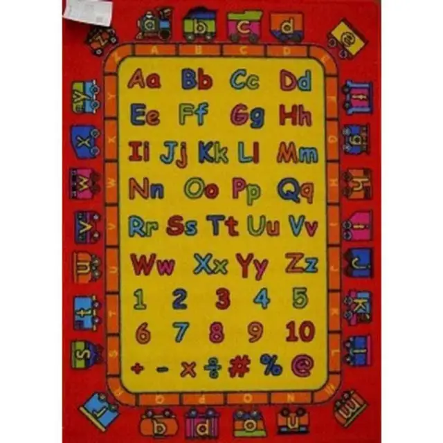 New Children's Rug Activity Learning Play Mat ABC Trains 94cm x 133cm