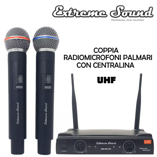 SET Radiomicrofoni palmari  UHF professionali wireless con centralina WM308