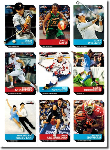 2016 Christian Mccaffrey Débutant ! SPORTS Illustrated 9 Carte Lot Uncut Feuille
