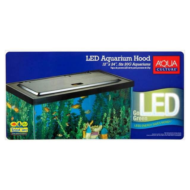 LED Light Fish Tank Hood For 20/55 Gallon Aquarium Lightweight Design Tropical 3