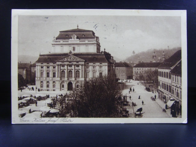 Steiermark Original  AK  Graz Kaiser Josef Platz  um 1928