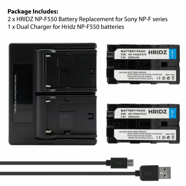 Neewer 176 RGB Video Light with Hridz NPF550 2 Battery 1 Charger Combo Pack 3