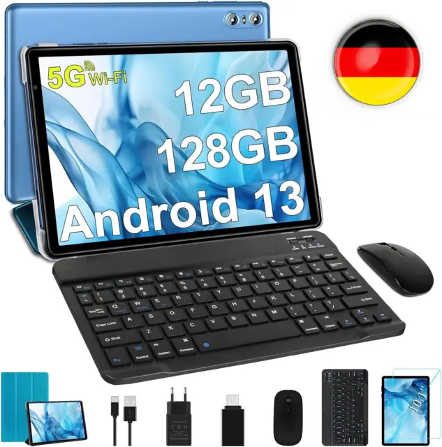 SEBBE Tablet 10 Zoll Android 13 PC 12GB RAM + 128GB ROM (1TB TF) Octa-Core 2.0 G
