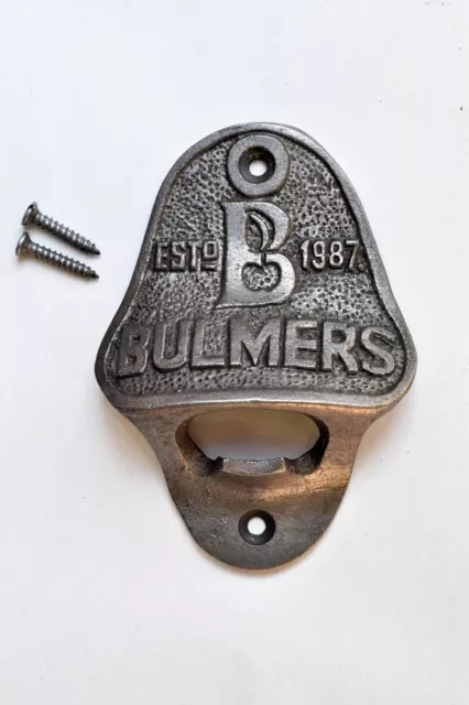 Vintage style cast iron Bulmers bottle opener cider wall mounted opener