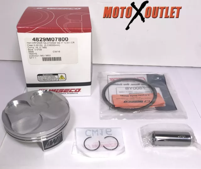 Honda CRF250R Piston Kit 250 R 2004-2007 250X 2004-2017 Wiseco X 4829M07800