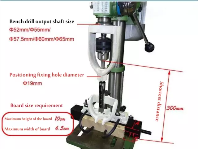 Mortise Tenon Drill Square Hole Chisel Locator Tool+4 Bits Set For Drill Machine 3