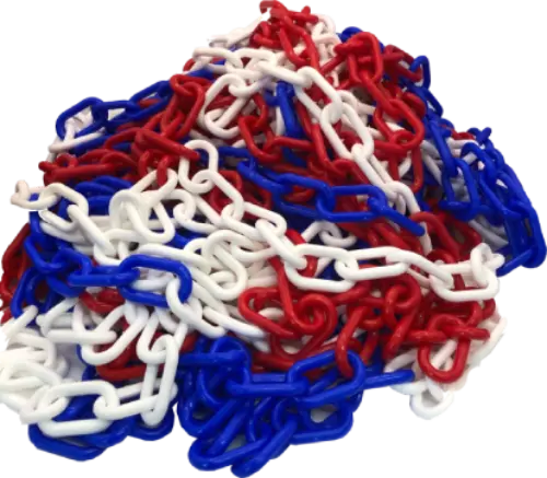 Red, White and Blue Plastic Chain 8mm