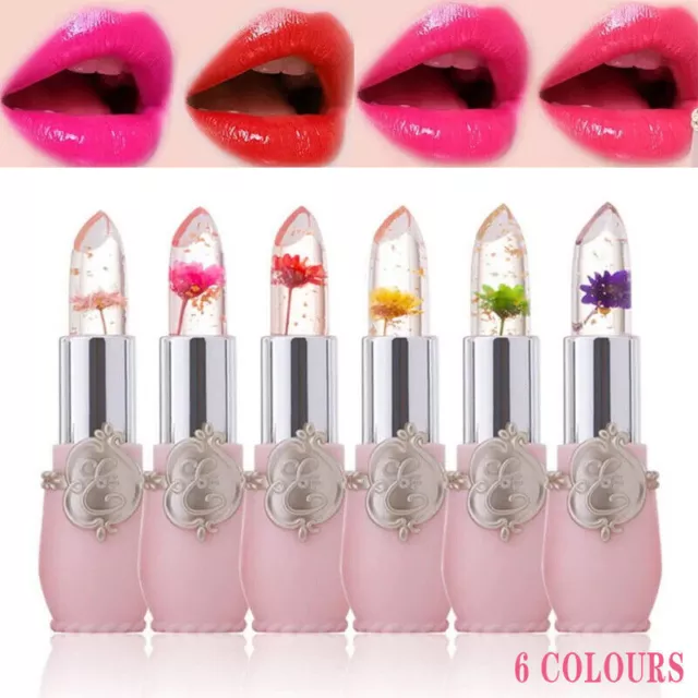 Makeup Gloss Crystal Jelly Flower Lipstick Temperature Color Changing Lip Balm