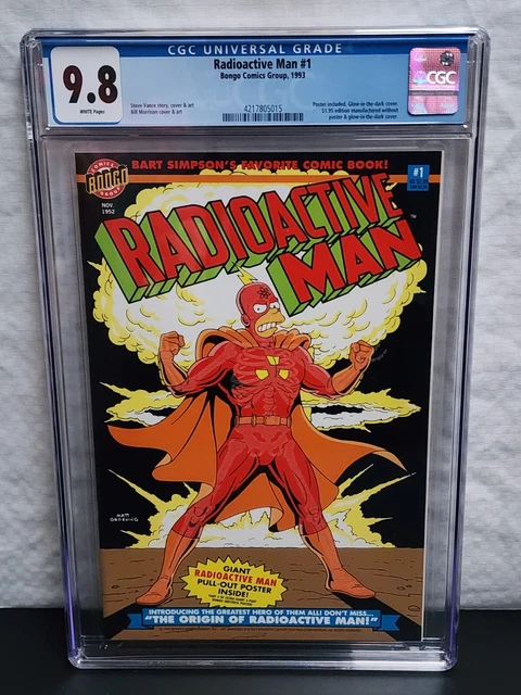 🔑🔥🔥 Radioactive Man #1 Cgc 9.8 The Simpsons Bongo Comics * Rare Key * 805015