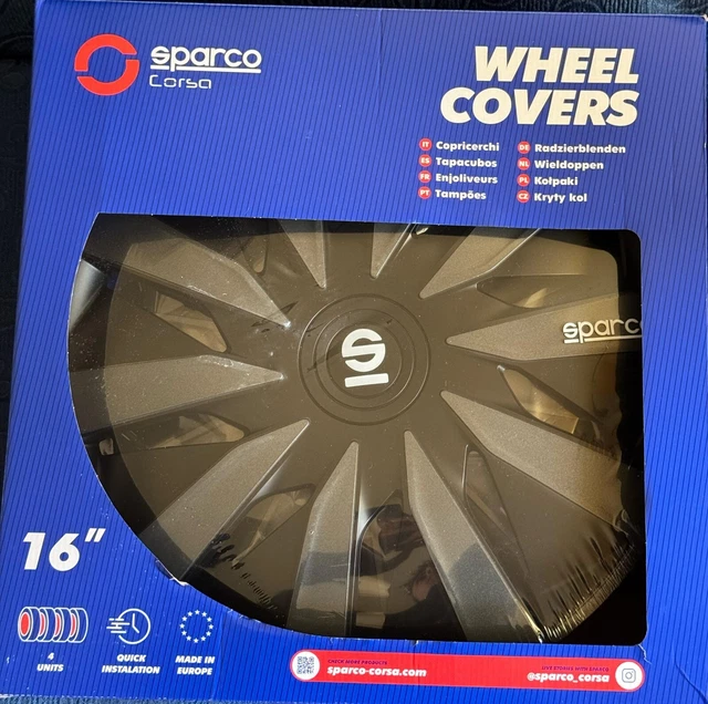 Copricerchi SPARCO Lazio 13 Pollici - Set Da 4, Nero/grigio, Per Auto Sportive