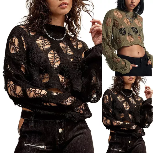 Fashion Daily Women Tops Hollow Out Long Sleeve Sexy Shirts Breathable 3