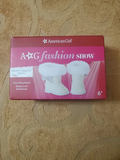 American Girl Frosty Frills Collection Furry Flurry Boots NIB NRFB RETIRED