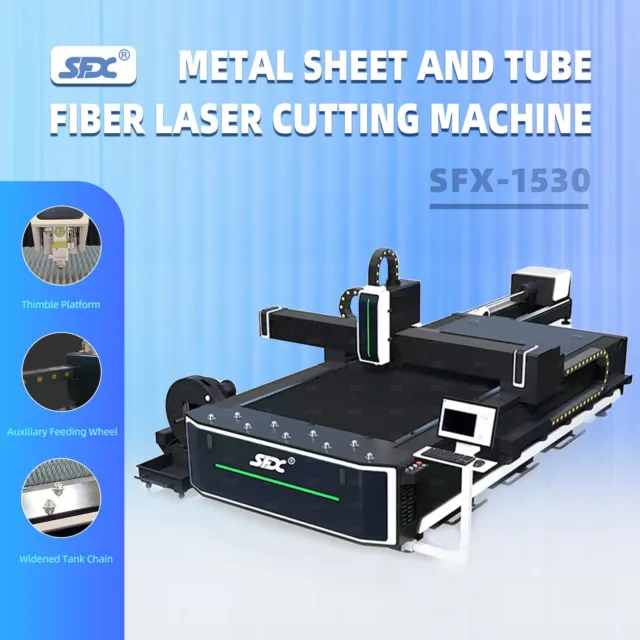 3000W Fiber Laser Cutter Carbon Fiber Laser Plate and Tube Cutting 1500*300mm