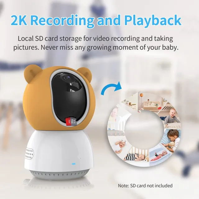 Baby Monitor, 2K QHD 5’’ Video Baby Monitor with Camera and Audio, No WiFi 3