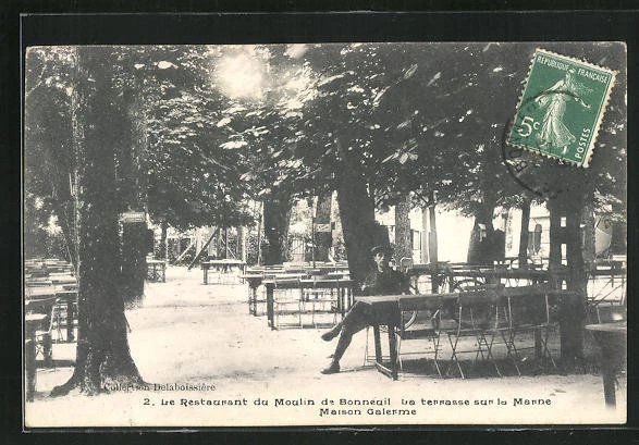 CPA Bonneuil, Le Restaurant du Moulin 1910