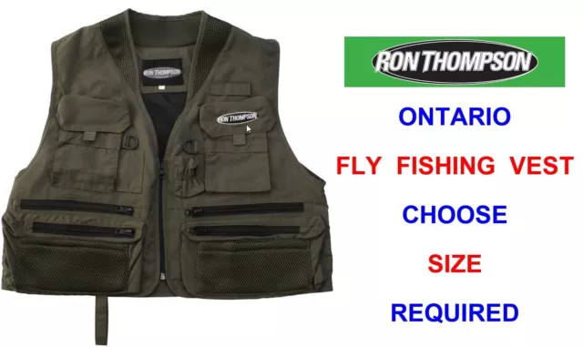 RON THOMPSON ONTARIO Fly Vest Waistcoat Wading Game Trout Fly Rod Fishing  Jacket £34.50 - PicClick UK