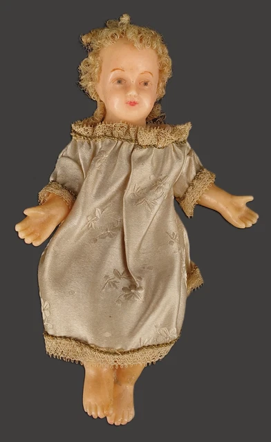 RARE Poupée Ancienne Représentant Jésus En Cire - Corps Rembourré - France - Taille 32