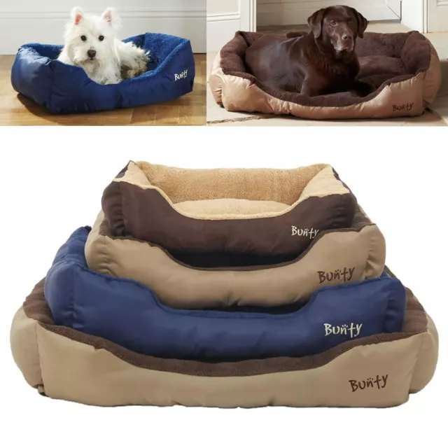 Bunty Deluxe Dog Bed Pet Puppy Cat Beds Fluffy Fleece Lined Washable Basket