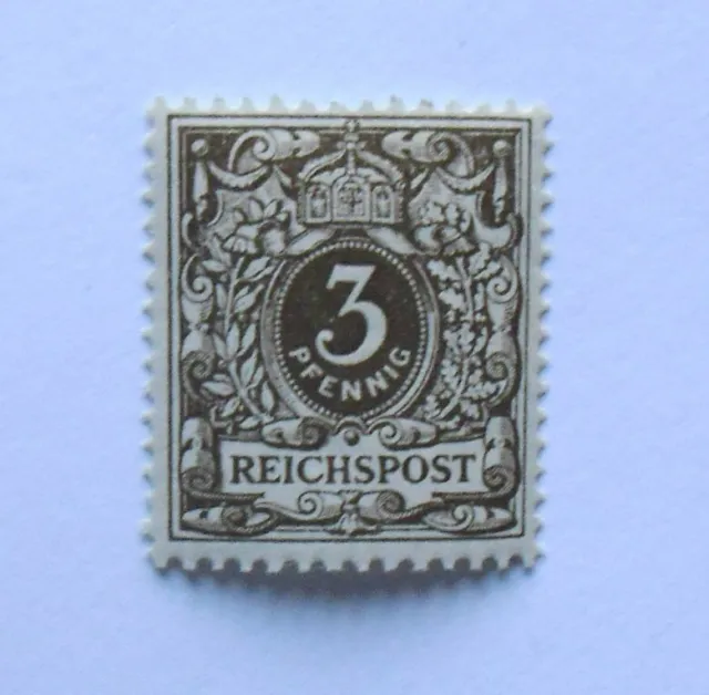 1889 Mi:65,-MiNr 45 e Krone/Adler 3 Pf dunkelocker postfrisch gepr JäschkeL BPP 4
