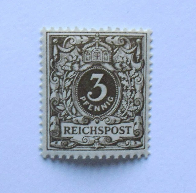 1889 Mi:65,-MiNr 45 e Krone/Adler 3 Pf dunkelocker postfrisch gepr JäschkeL BPP 4