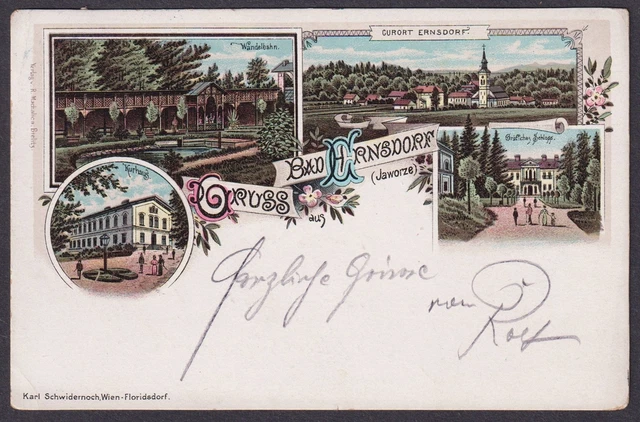 Bagno Ernsdorf Jaworze Ak Litho Kurhaus Wandelbahn Castello Polonia Polska