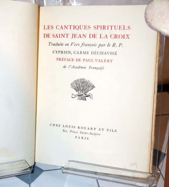 RP Cyprien Les Cantiques spirituels de St Jean de la Croix Rouart 1941 Valery 2