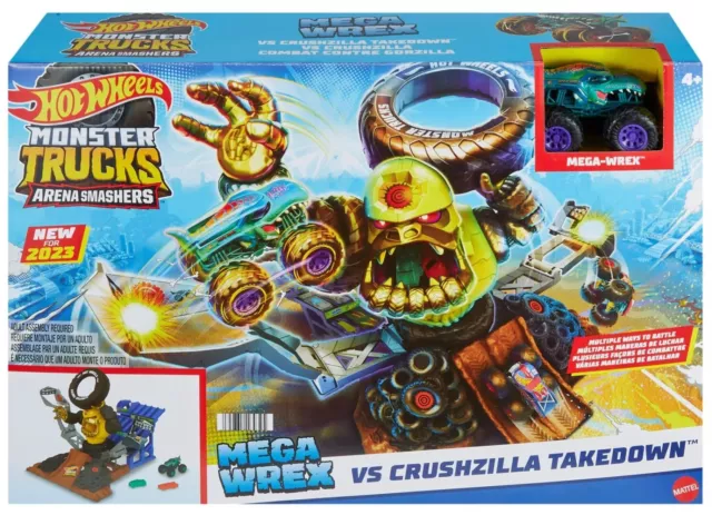 Hot Wheels Monster Trucks Arena Smashers Race Ace Smash Race Challenge  Playset