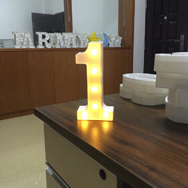 Insegna numero LED decorazione compleanno matrimonio in piedi luce digitale