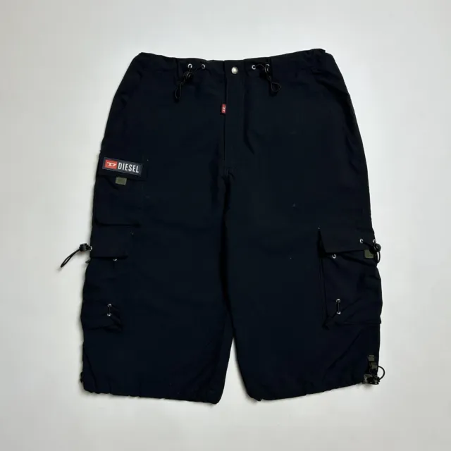 Diesel Vintage Y2K Cargo Shorts Bootleg Black Men’s Size L-M